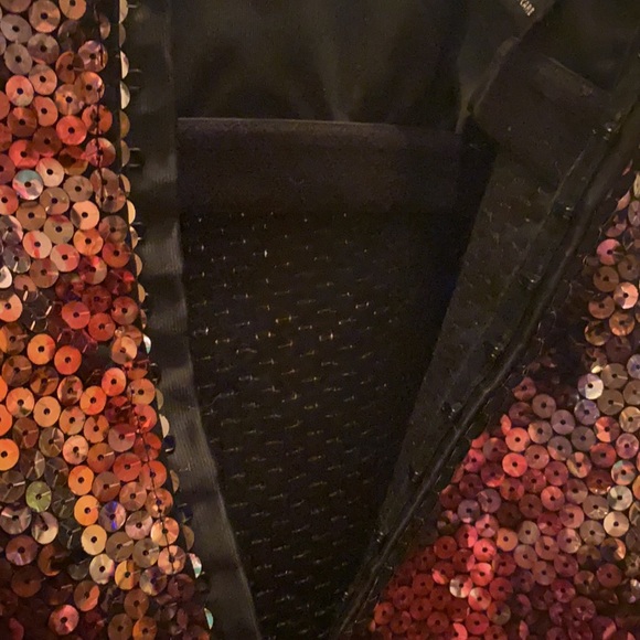 1990s VINTAGE BLACK METALLIC MULTI SEQUINS CORSET DRESS TOP ⭐️⭐️⭐️⭐️⭐️ - Picture 7 of 15